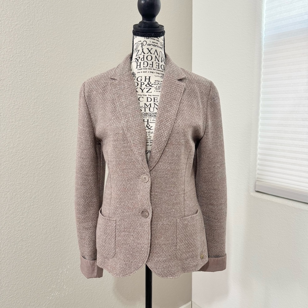 Falconeri Italy Cotton Linen Knit Blazer Small Beige Mélange - Picture 2 of 13